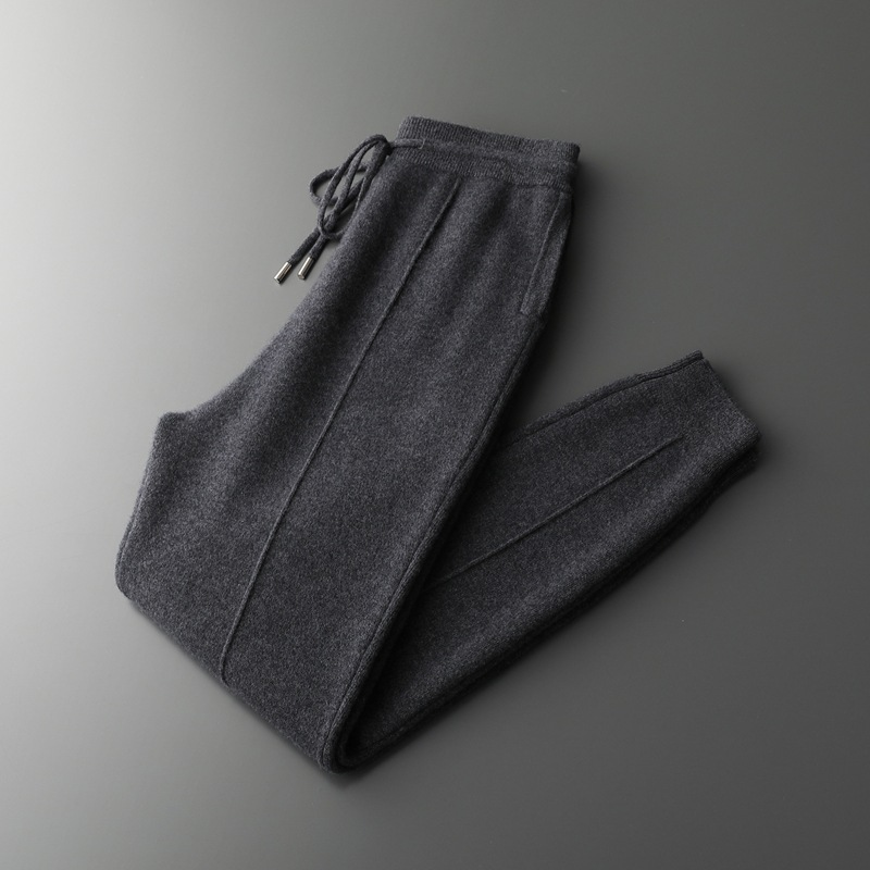 Cashmere Jogging Trousers with Elastic Waist for Men
