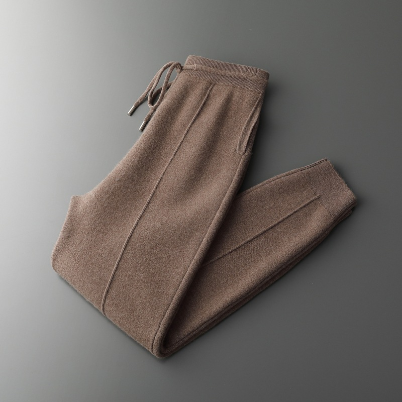 Cashmere Jogging Trousers with Elastic Waist for Men