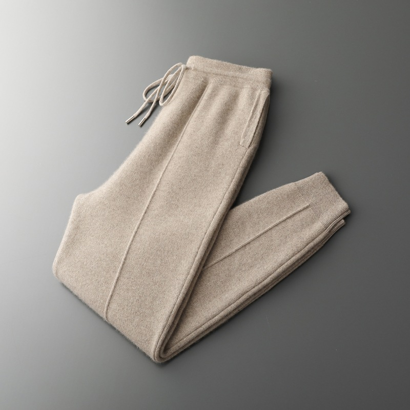 Cashmere Jogging Trousers with Elastic Waist for Men