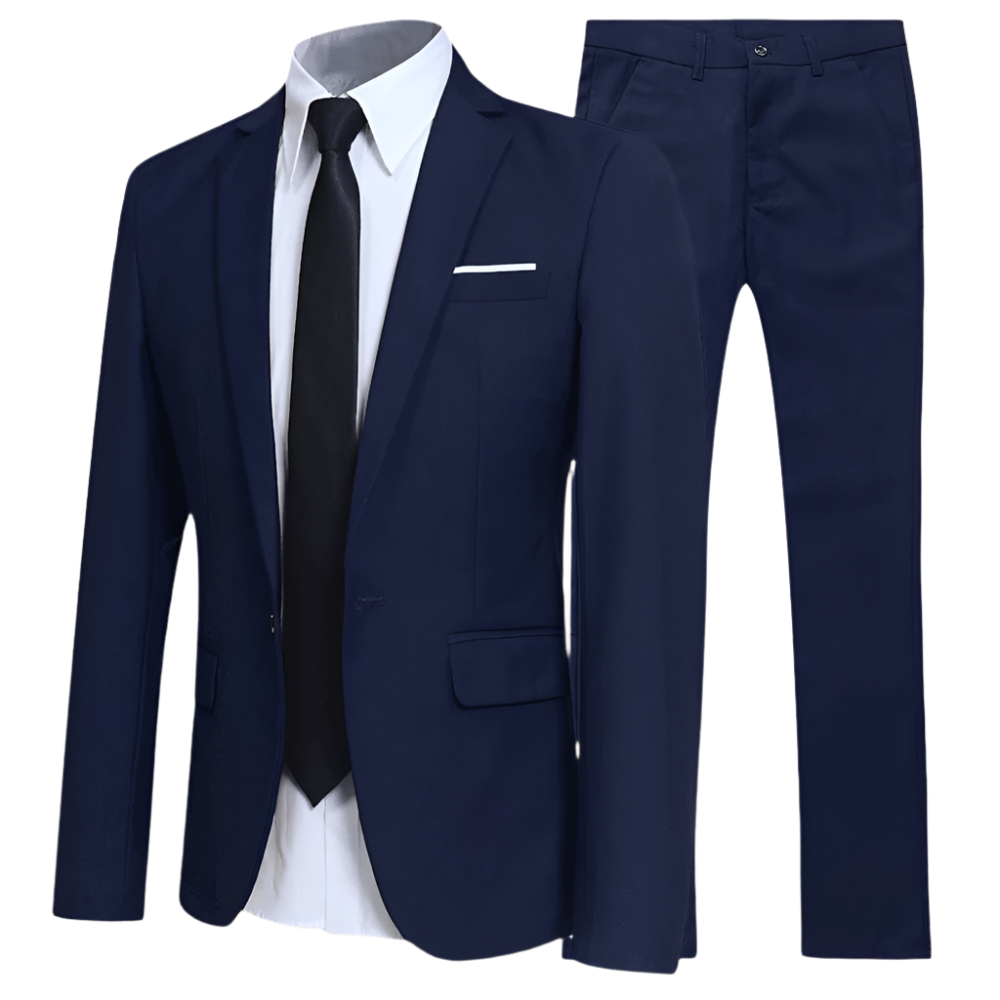 Two‑Piece Suit Set with Classic Fit for Men