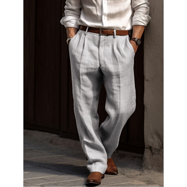 Linen Trousers with Elegant Cut for Men