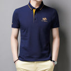 Casual polo shirt with buttons short sleeves for men
