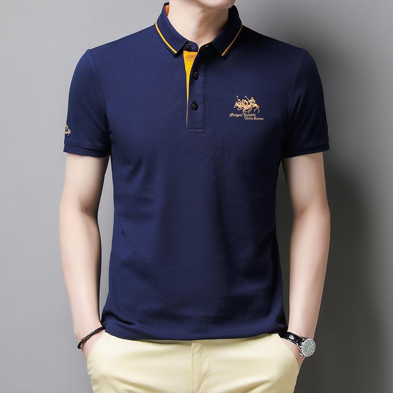 Casual polo shirt with buttons short sleeves for men