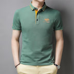 Casual polo shirt with buttons short sleeves for men