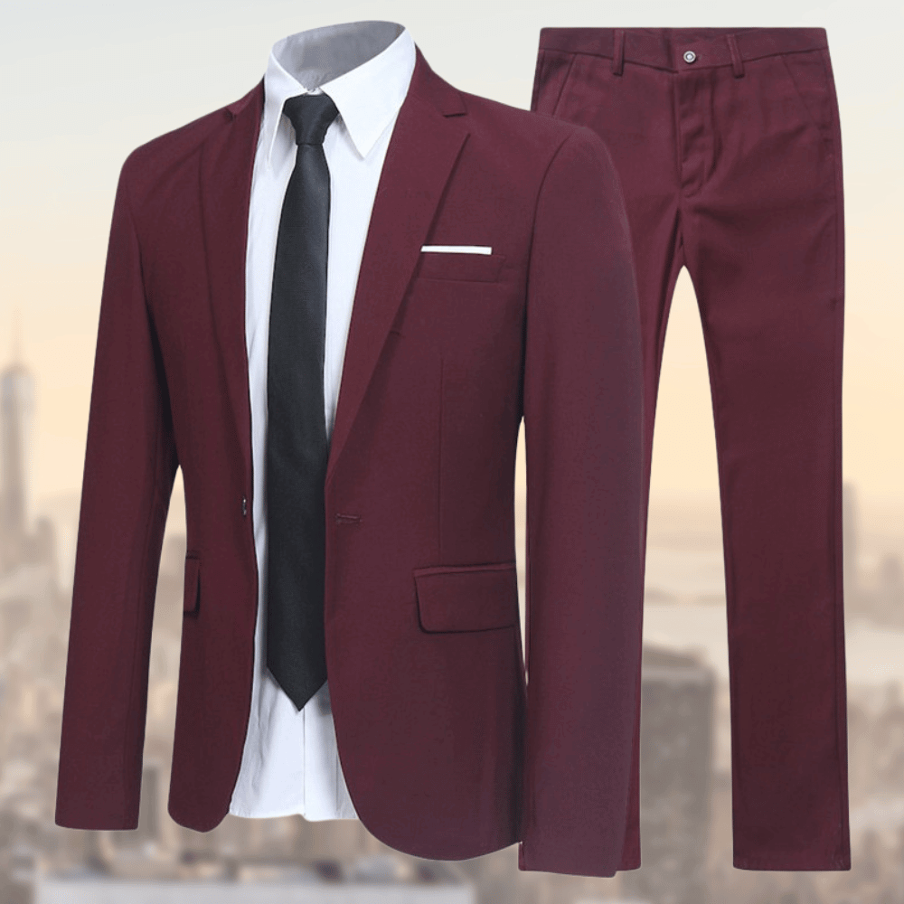 Two‑Piece Suit Set with Classic Fit for Men