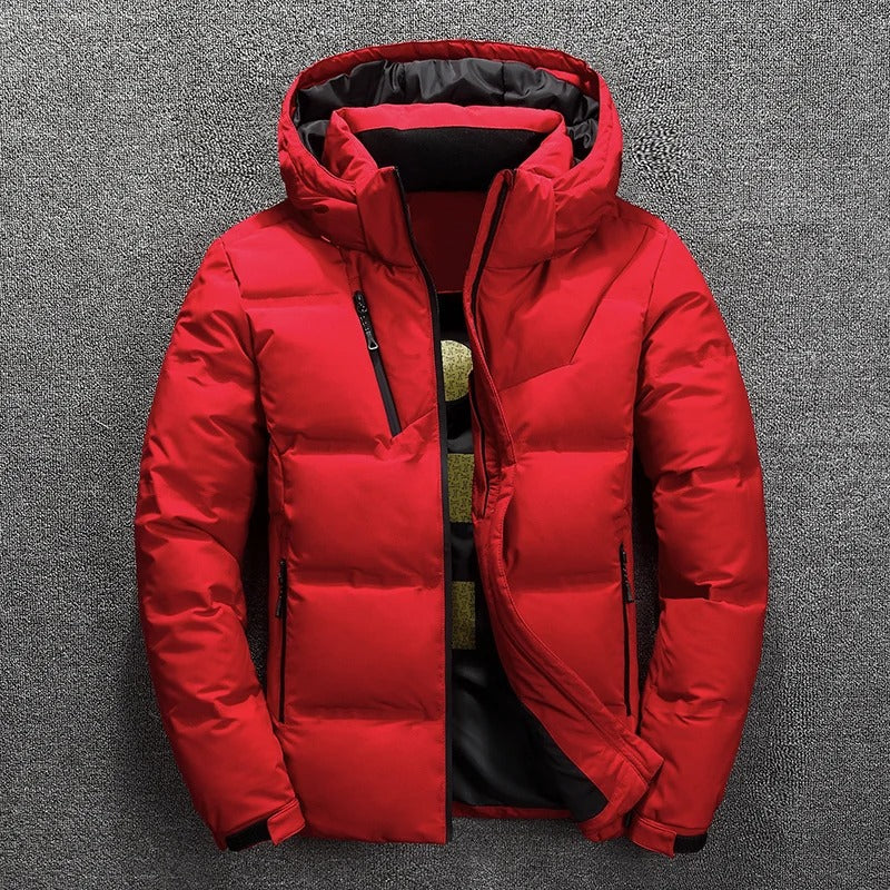 Men’s lightweight down puffer jacket for winter wear
