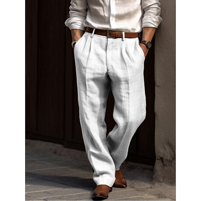 Linen Trousers with Elegant Cut for Men